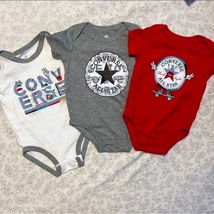 Set of 3 Converse onesies size 6M